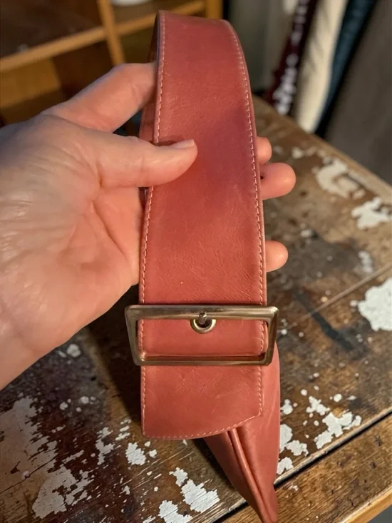 Vintage 90s Y2K Jenny VERA PELLE made in ITALY Pink Leather Hobo Bag - Picture 8 of 16